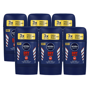 Nivea Men Deostick Dry Impact Voordeelverpakking 6x50ML