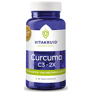 Vitakruid Curcuma C3-2X (95% curcuminoïden) met Bioperine® 60CP Vitakruid Curcuma C3-2X (95% curcuminoïden) met Bioperine® 60CP