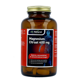All Natural Magnesium Citraat 400 mg Tabletten 120TB All Natural Magnesium Citraat 400 mg Tabletten 120TB