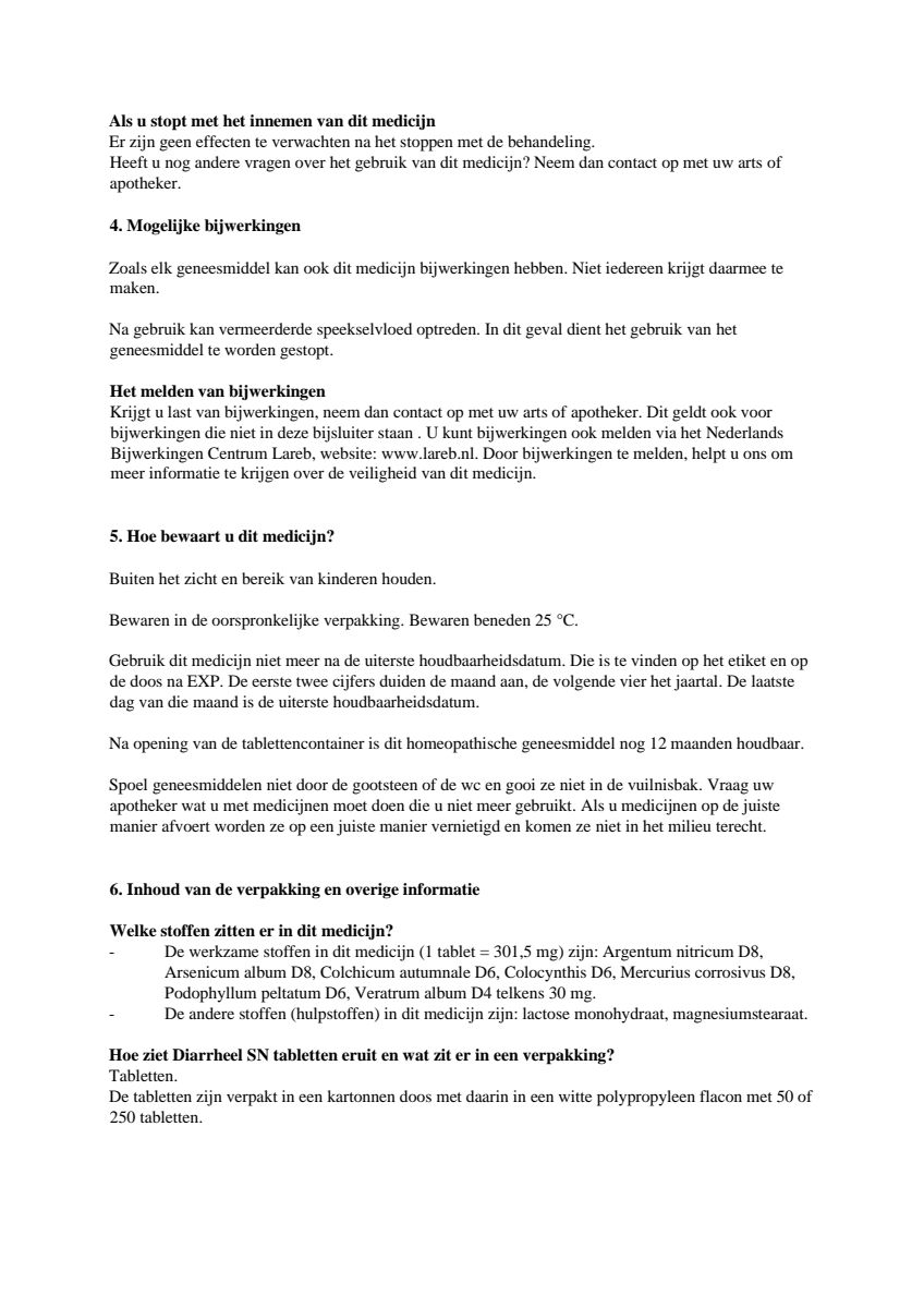 Diarrheel Sn afbeelding van document #3, leaflet