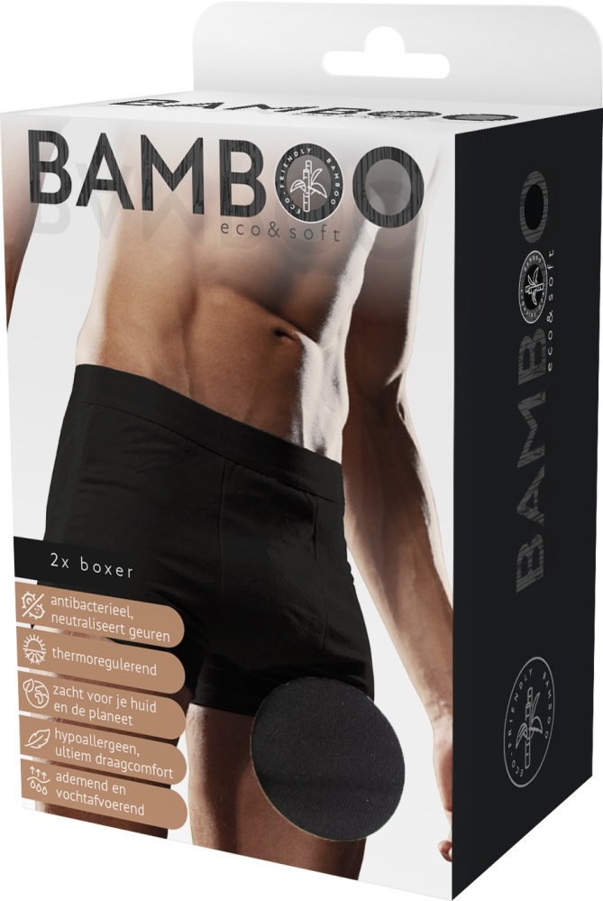 Naproz Bamboo Men's Original Boxer Zwart 2-Pack L