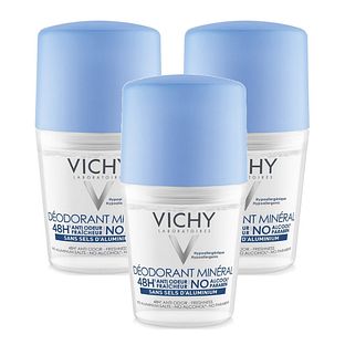 Vichy Minerale Deodorant Roller 48u Optimale Tolerantie Multiverpakking 3x50ML