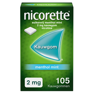 Nicorette Suikervrij Kauwgom Menthol Mint 2mg 105ST
