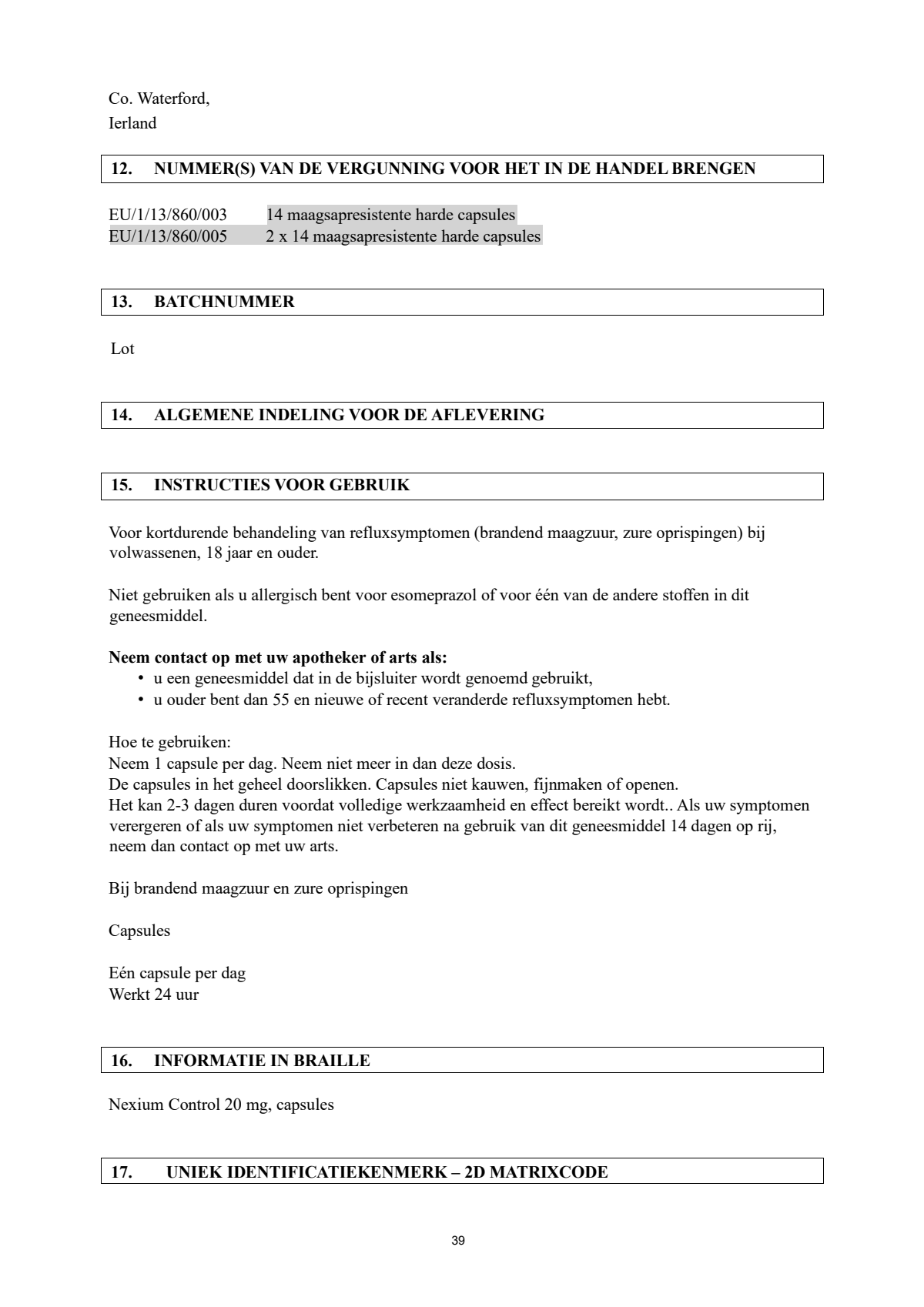 Control Tabletten - voor brandend maagzuur afbeelding van document #39, leaflet