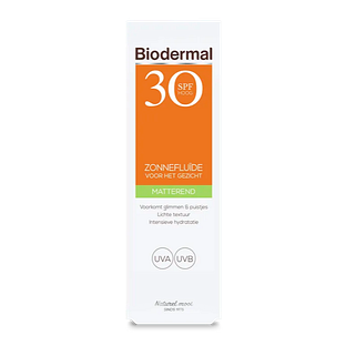 Biodermal Zonnefluïde Gezicht - Matterend SPF30 40ML