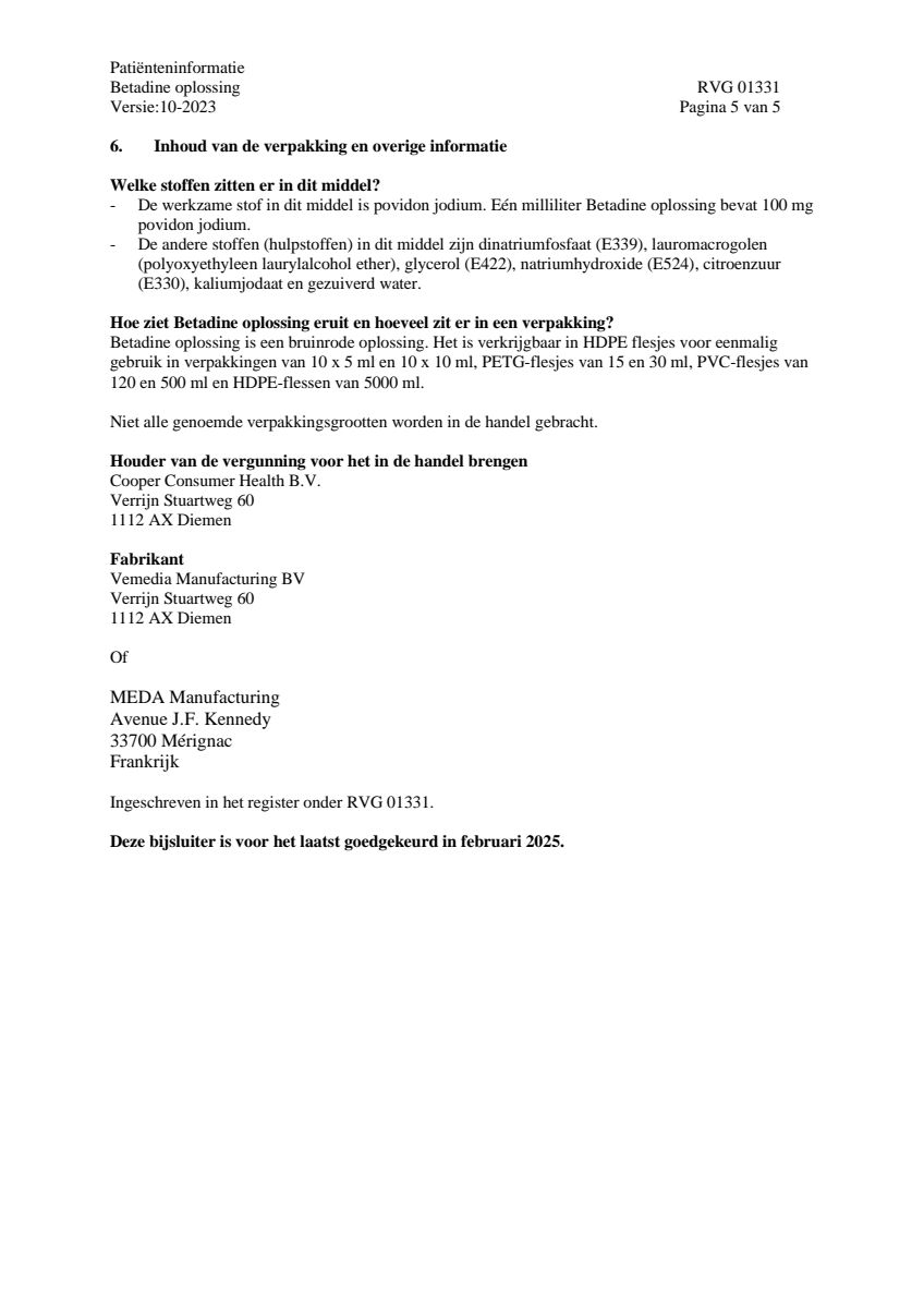 Jodium Oplossing afbeelding van document #5, leaflet