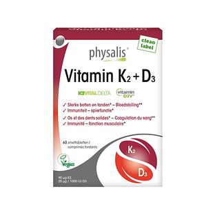 Physalis Vitamin K2 + D3 Smelttabletten 60TB