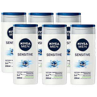 Nivea Men Sensitive Shower Gel Voordeelverpakking 6x250ML