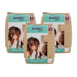 Bambo Nature Maat 5 Luiers XL Multiverpakking 3x22ST Bambo Nature Maat 5 Luiers XL Multiverpakking 3x22ST