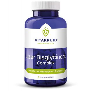 Vitakruid IJzer Bisglycinaat Complex oa Koper Vitamine C 90TB Vitakruid IJzer Bisglycinaat Complex oa Koper Vitamine C 90TB