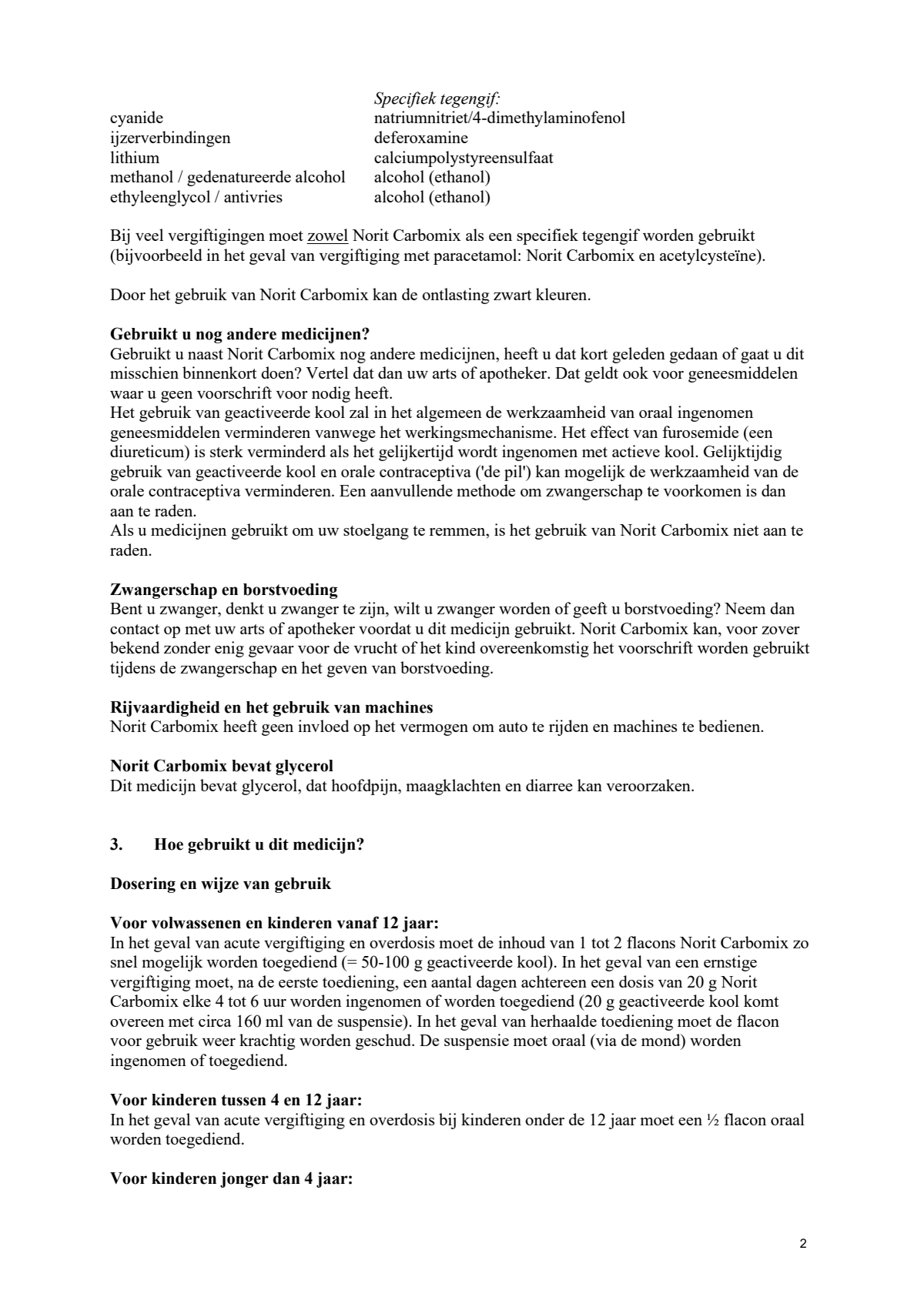 Carbomix Granulaat afbeelding van document #2, leaflet