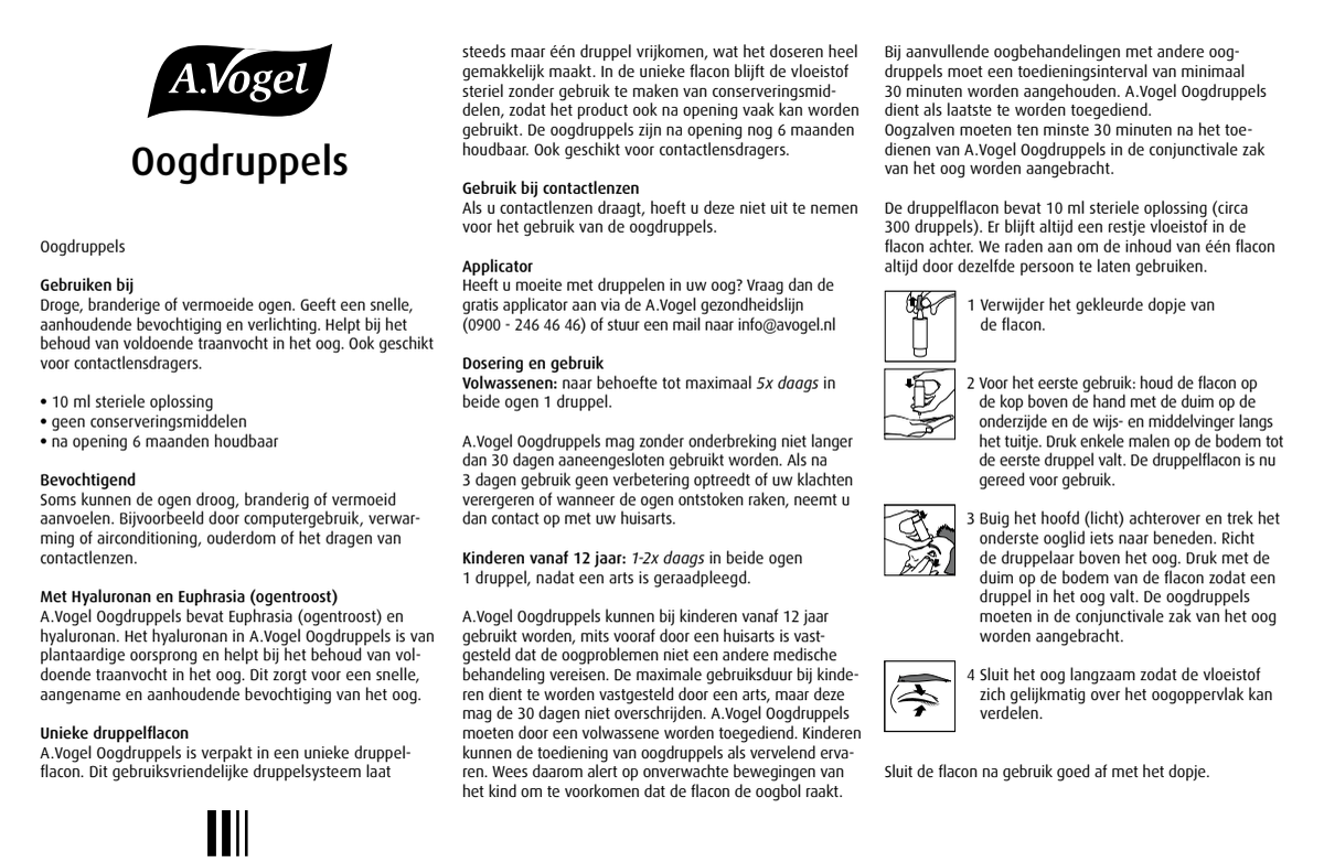 Oogdruppels afbeelding van document #1, instructions