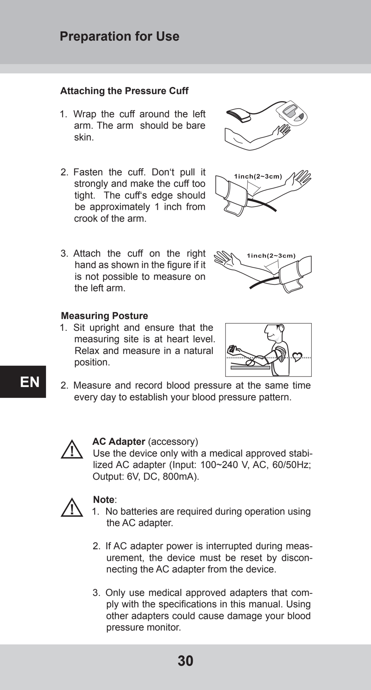 Bovenarm Bloeddrukmeter Desktop afbeelding van document #30, instructions