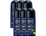 Nivea Men Deep Sport Deodorant Roller Multiverpakking 6x50ML