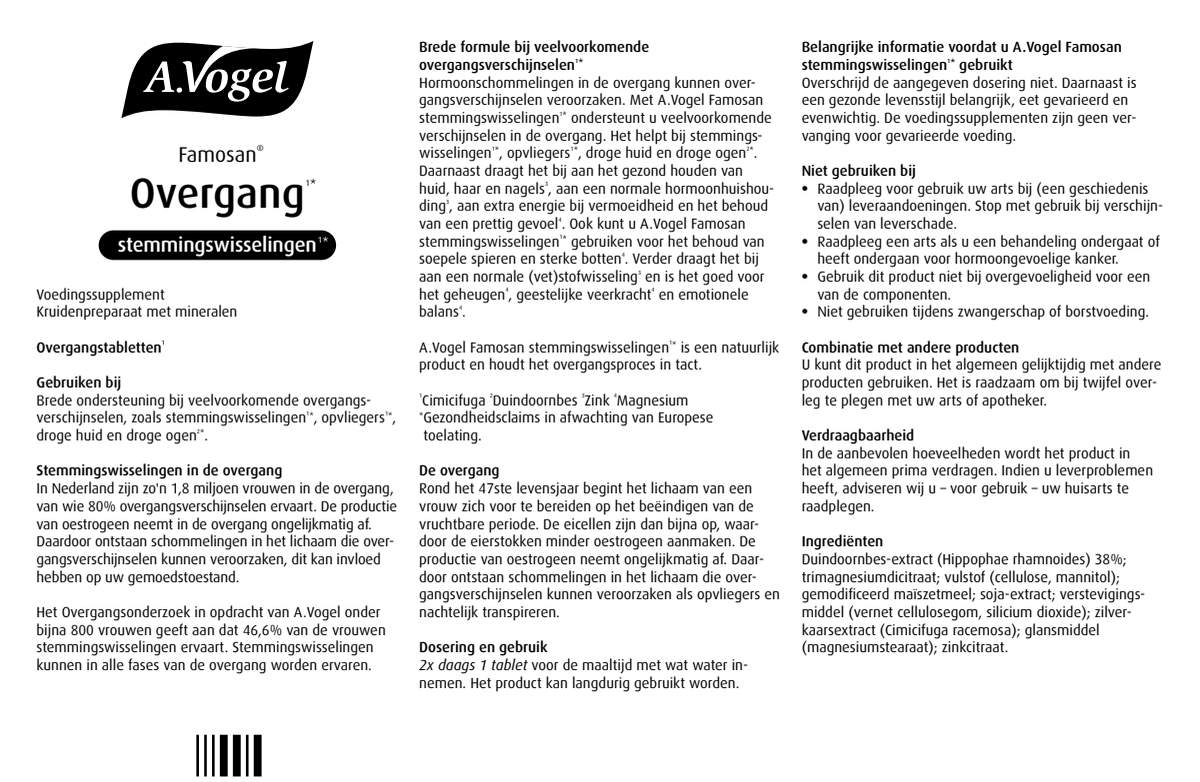 Famosan Overgang Totaal Tabletten Multiverpakking afbeelding van document #1, instructions