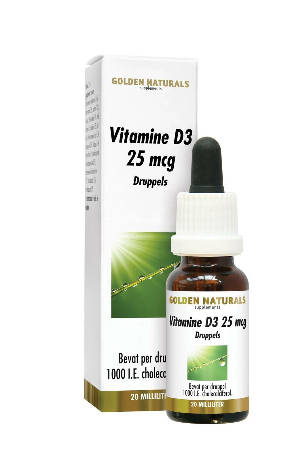 Golden Naturals Vitamine D3 25mcg Druppels afbeelding 1