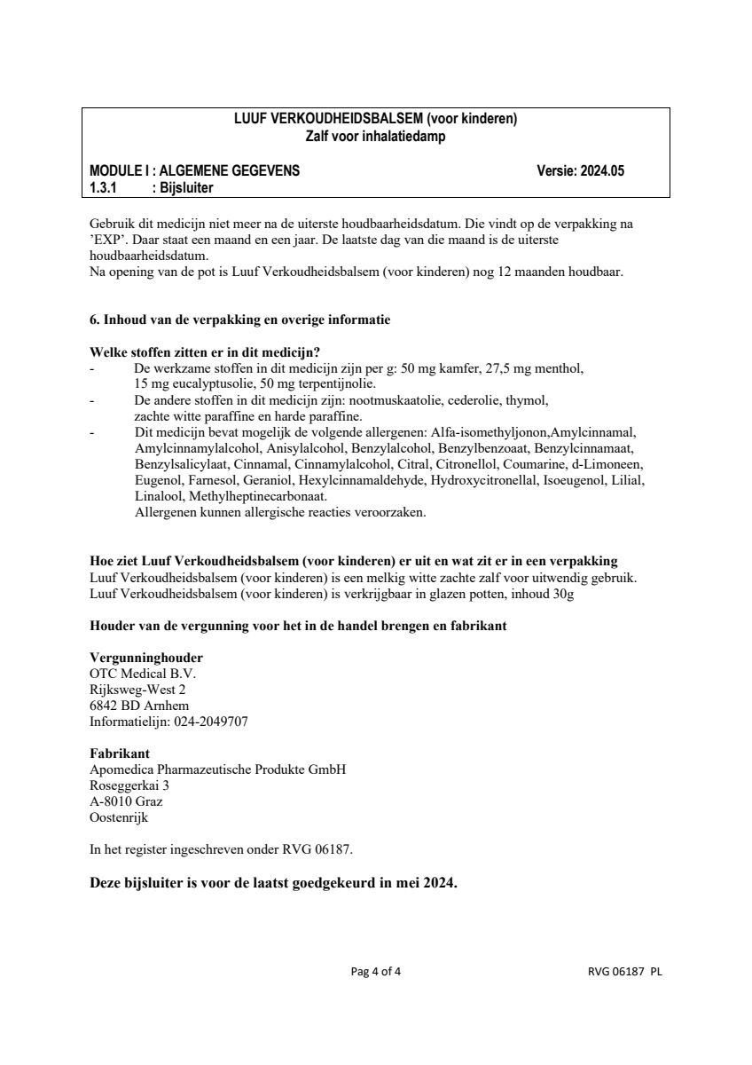 Verkoudheids Balsem Kind Blauw afbeelding van document #4, leaflet