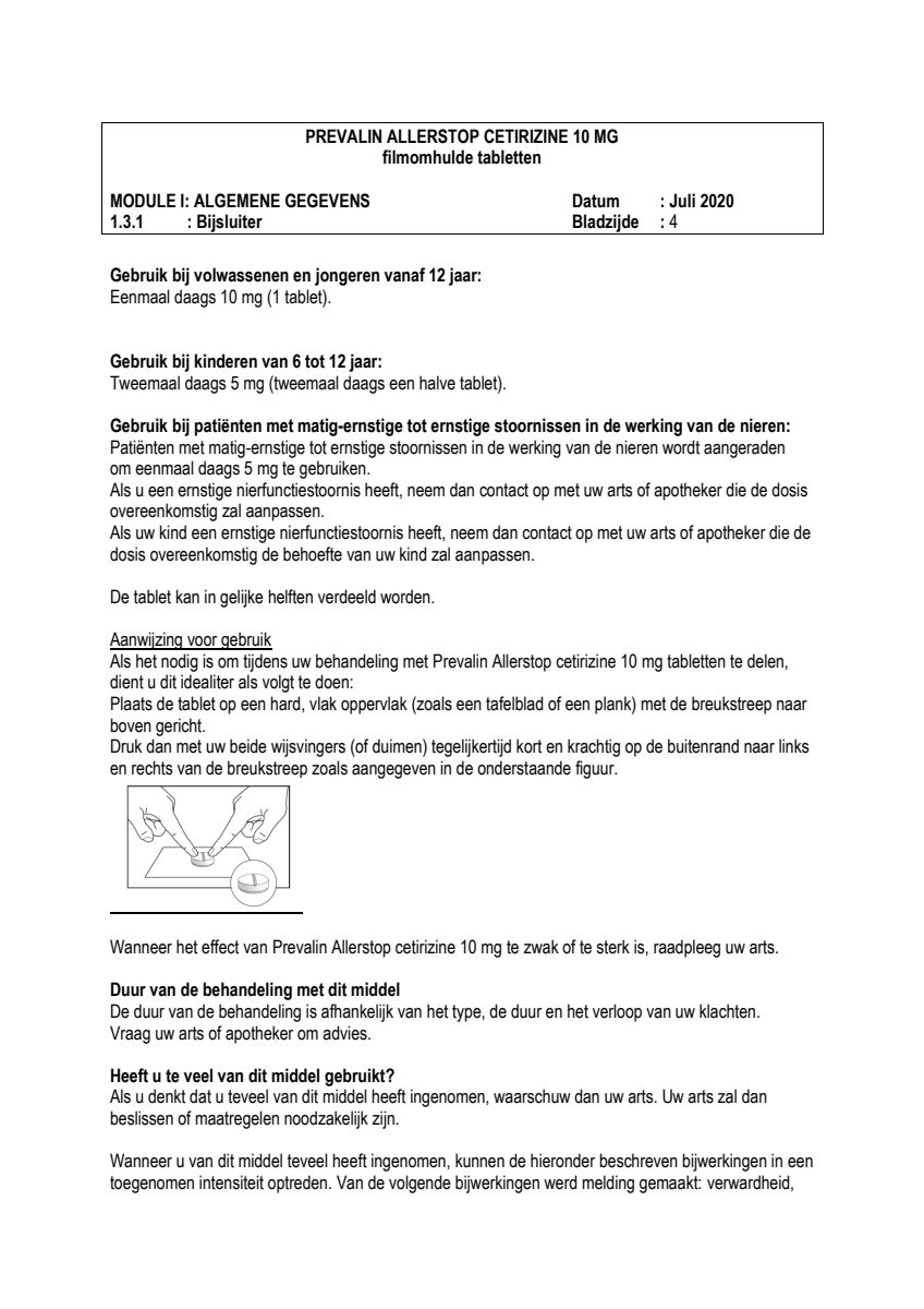 Allerstop Cetirzine 10mg Hooikoorts Tabletten afbeelding van document #4, leaflet