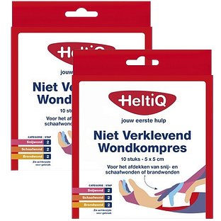 HeltiQ Niet Verklevend Wondkompres Duoverpakking 2x10ST