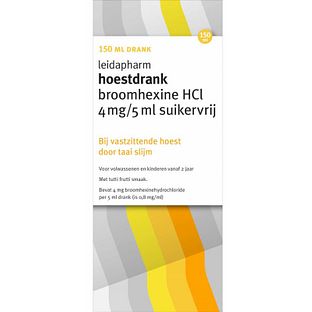 Leidapharm Hoestdrank Broomhexine HCI 4mg/5ml suikervrij 150ML