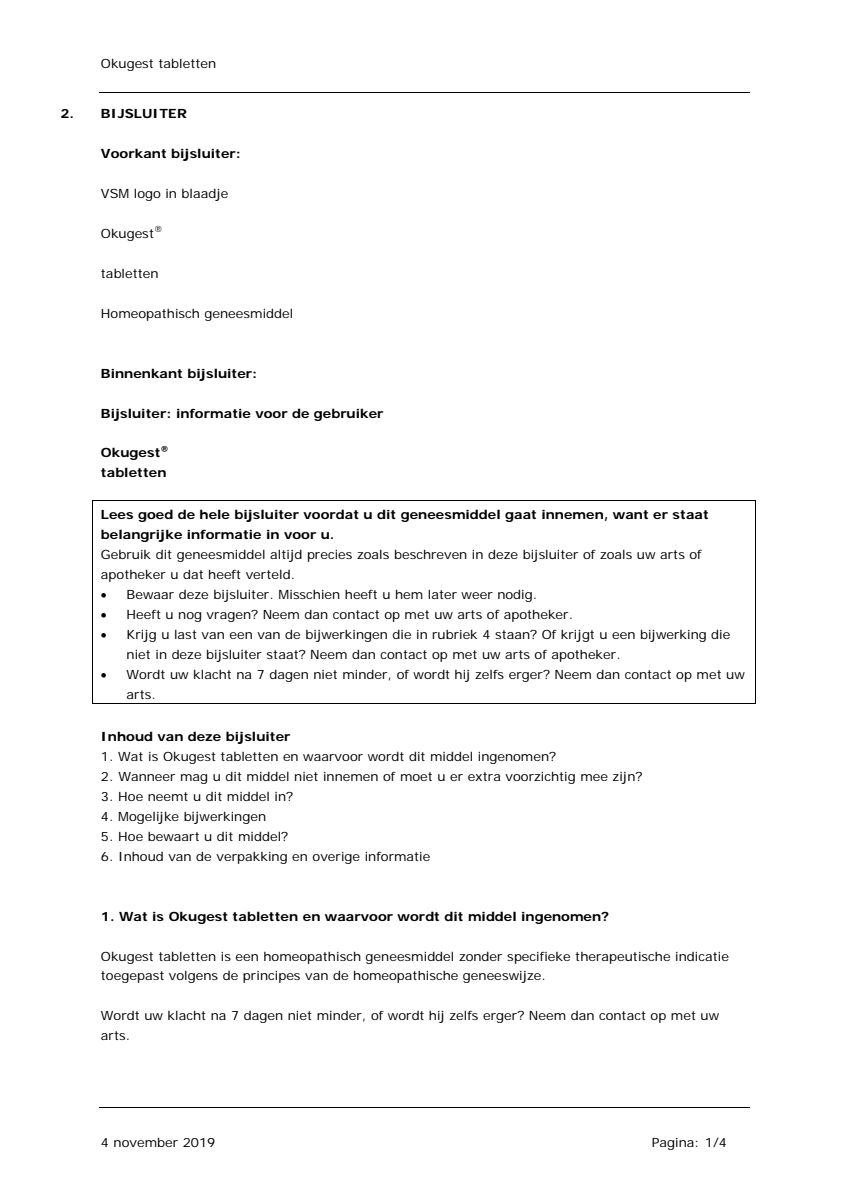 Okugest Tabletten afbeelding van document #1, leaflet
