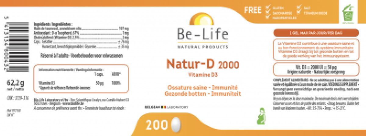 Natur-D 2000 Capsules afbeelding van document #1, label
