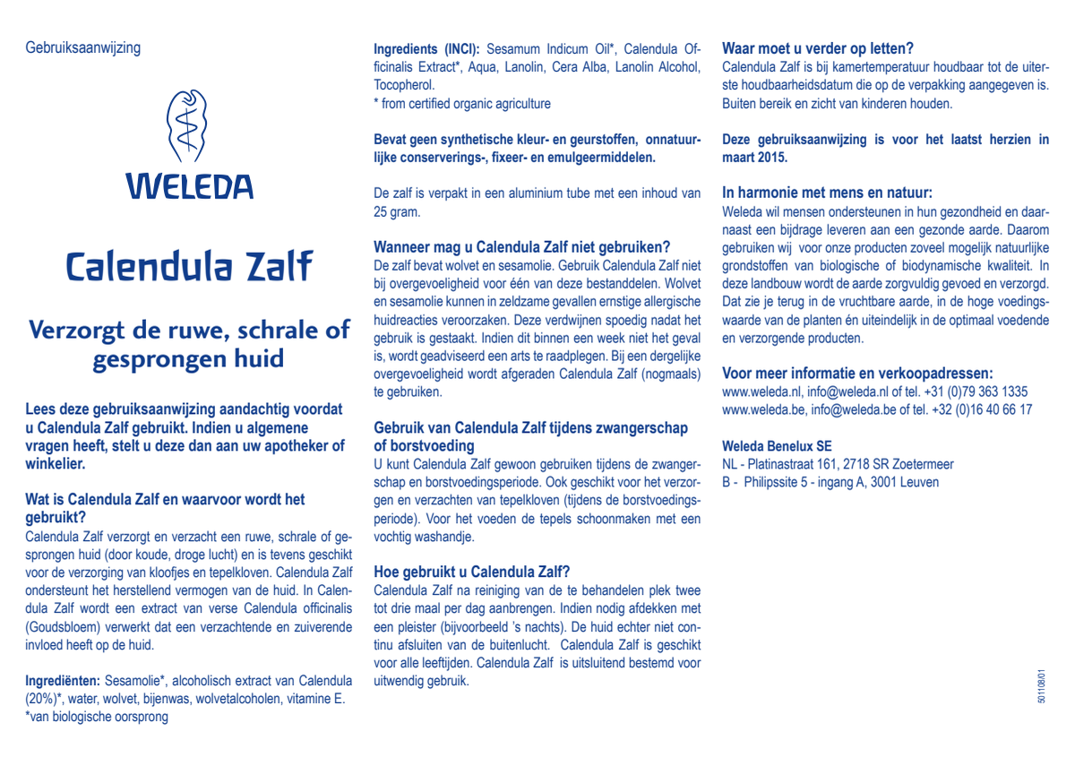 Calendula Zalf afbeelding van document #1, instructions