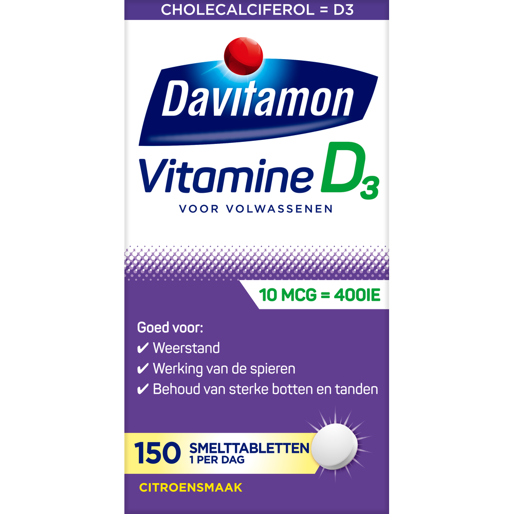 Davitamon Vitamine D 400IE Smelttabletten Citroen afbeelding 1