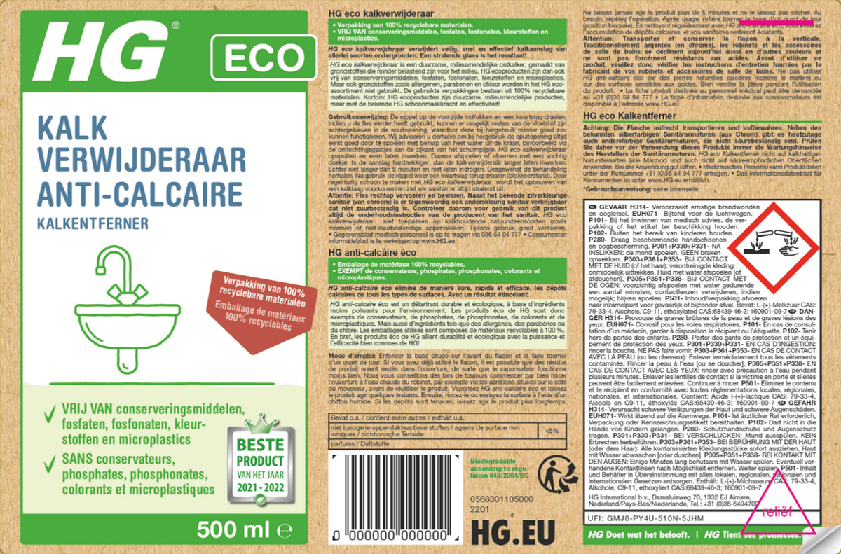 Eco Kalkverwijderaar afbeelding van document #1, label