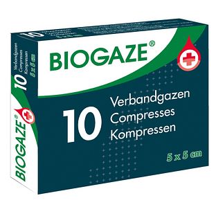 Biogaze Verbandgazen 5x5cm 10ST