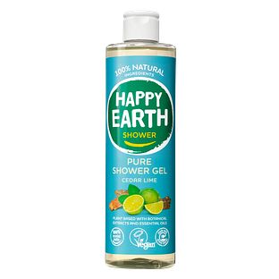 Happy Earth 100% Natural Shower Gel Cedar Lime 300ML