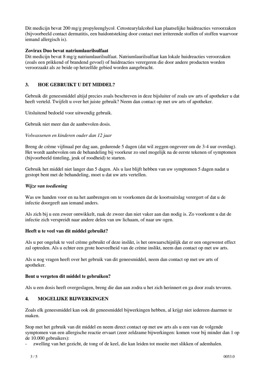 Koortslipcrème Duo afbeelding van document #3, leaflet