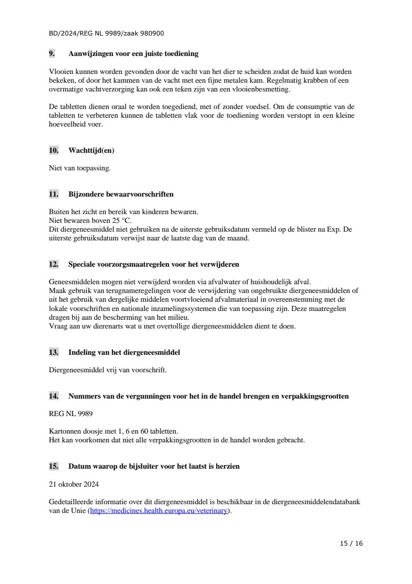 Vlo Kill Tabletten Grote Honden afbeelding van document #15, leaflet