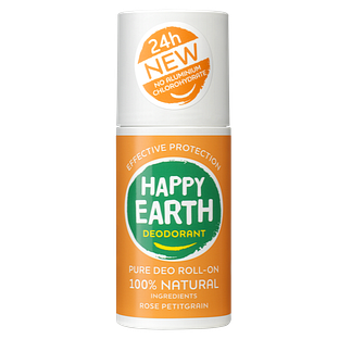 Happy Earth 100% Natural Deo Roll-On Rose Petitgrain 75ML