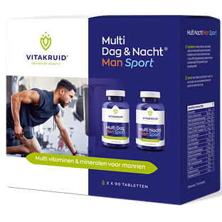 Vitakruid Multi Dag & Nacht Man Sport 100% Vegan 2 x 90 180TB Vitakruid Multi Dag & Nacht Man Sport 100% Vegan 2 x 90 180TB