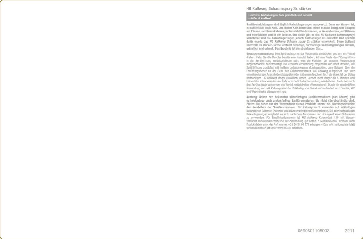 Badkamer Kalkweg Schuimspray - 3x sterker afbeelding van document #2, label