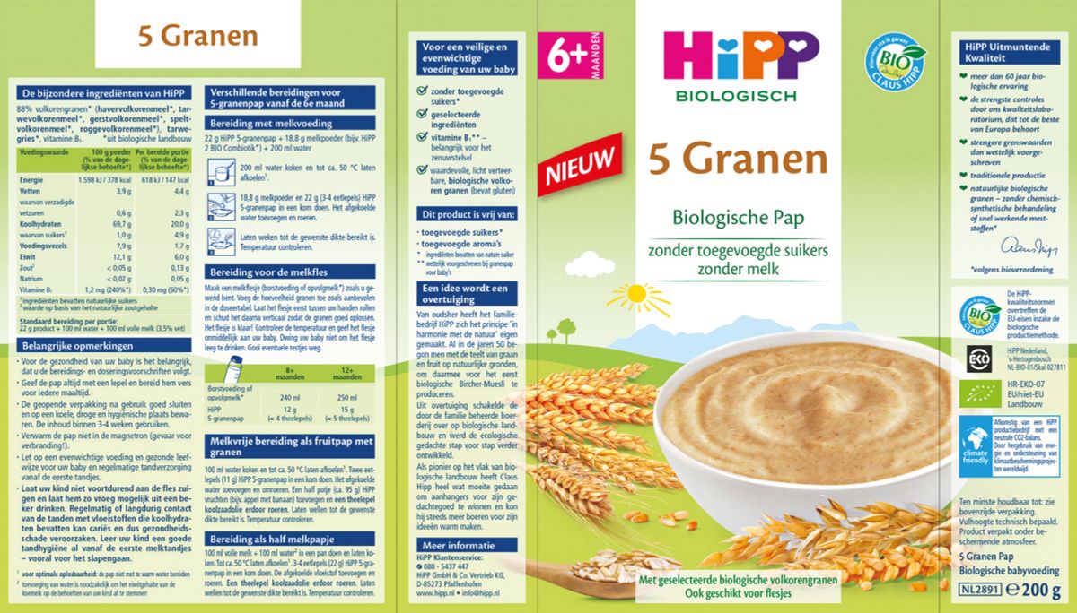 6M+ 5 Granen Biologische Pap afbeelding van document #1, label