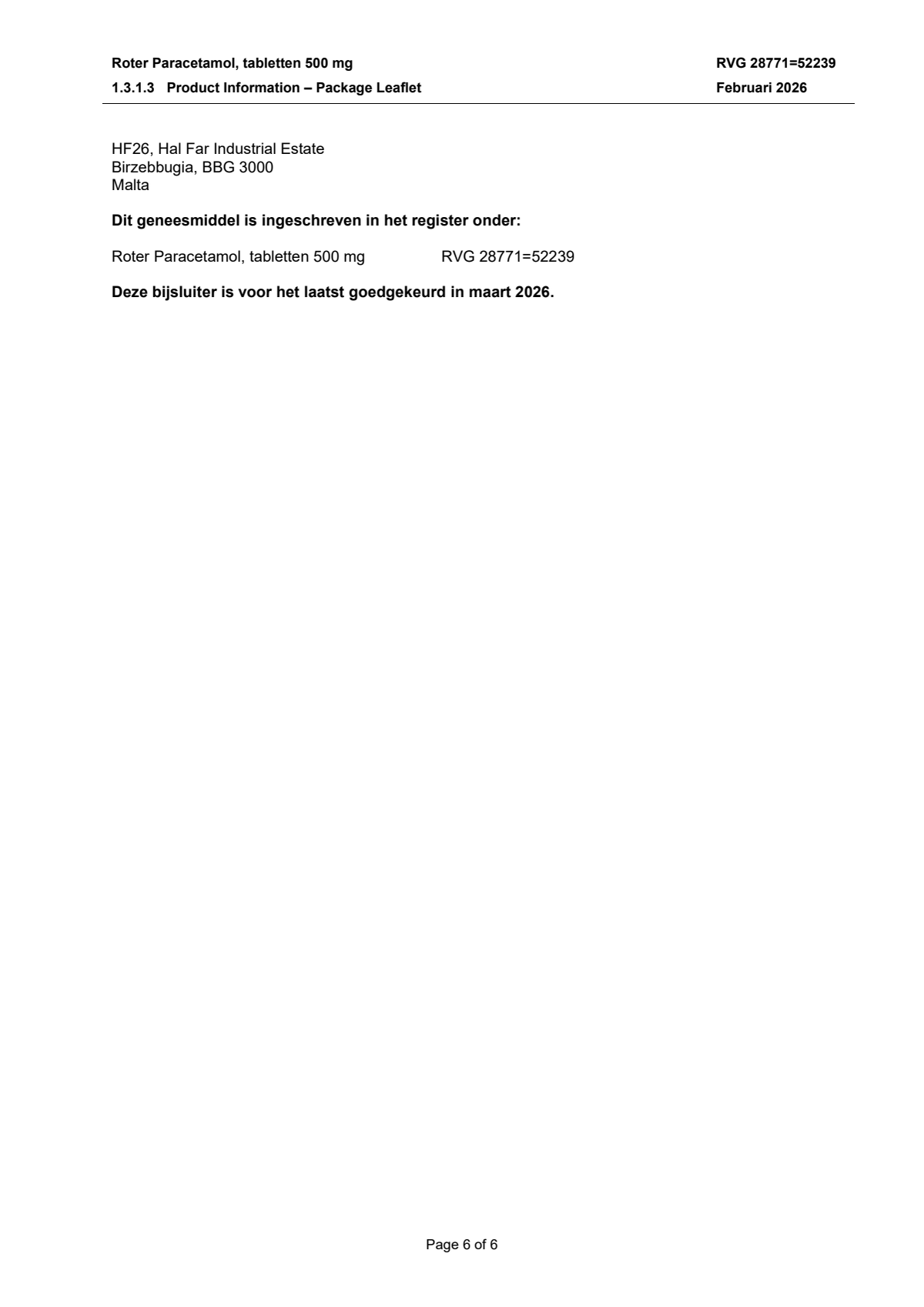 Paracetamol Tabletten 500mg afbeelding van document #6, leaflet