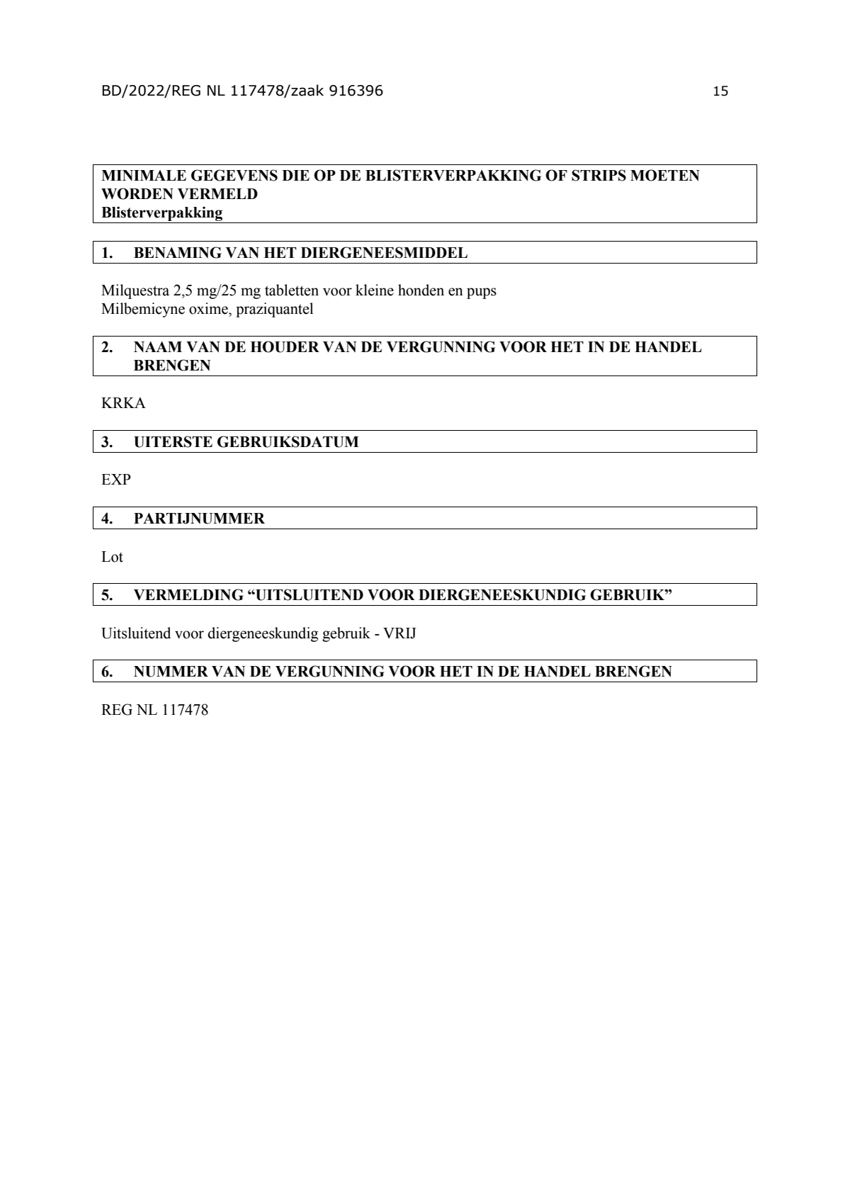 Milquestra Ontwormingsmiddel Honden 0.5 - 10KG afbeelding van document #15, leaflet