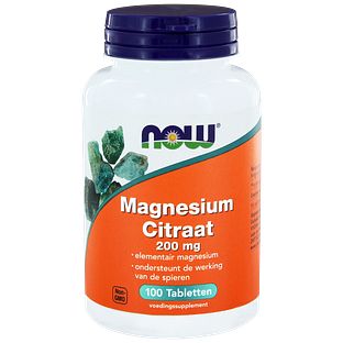 NOW Magnesium Citraat 200mg Tabletten 100TB