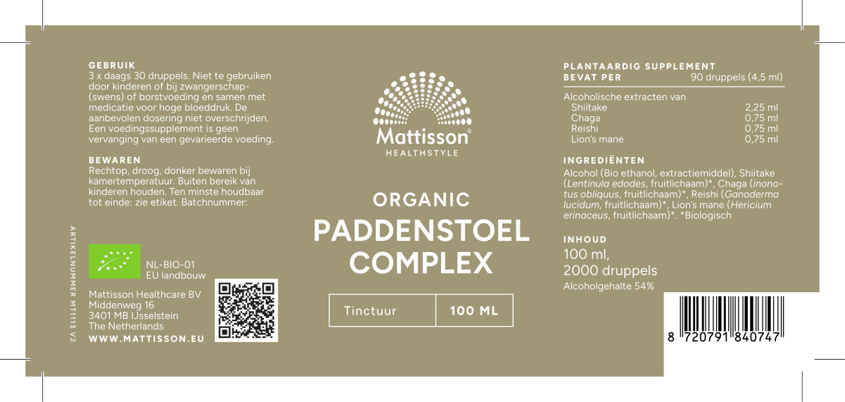 Biologisch Paddestoel Complex Druppels afbeelding van document #1, label