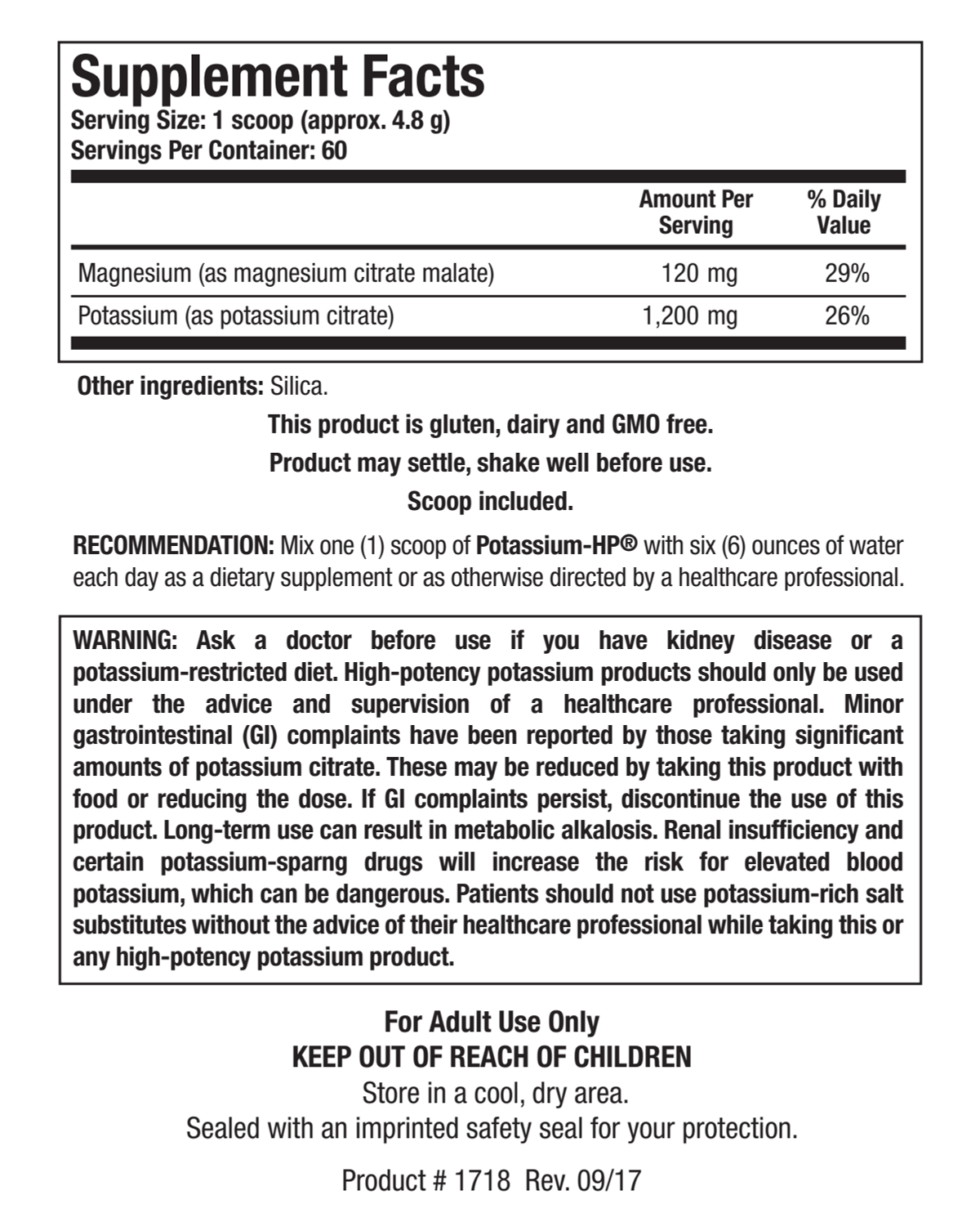 Potassium-HP Poeder afbeelding van document #1, label