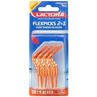 Lactona Flexpicks 2in1 M/L Tandenstokers 20ST Lactona Flexpicks 2in1 M/L Tandenstokers 20ST