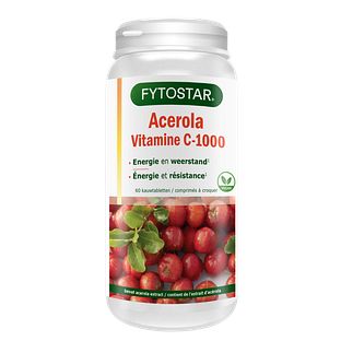 Fytostar Acerola Vitamine C-1000 Kauwtabletten 60TB Fytostar Acerola Vitamine C-1000 Kauwtabletten 60TB