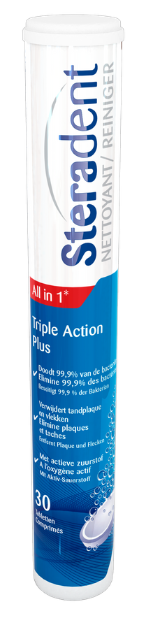 Steradent Triple Action Plus Bruistabletten 30st afbeelding