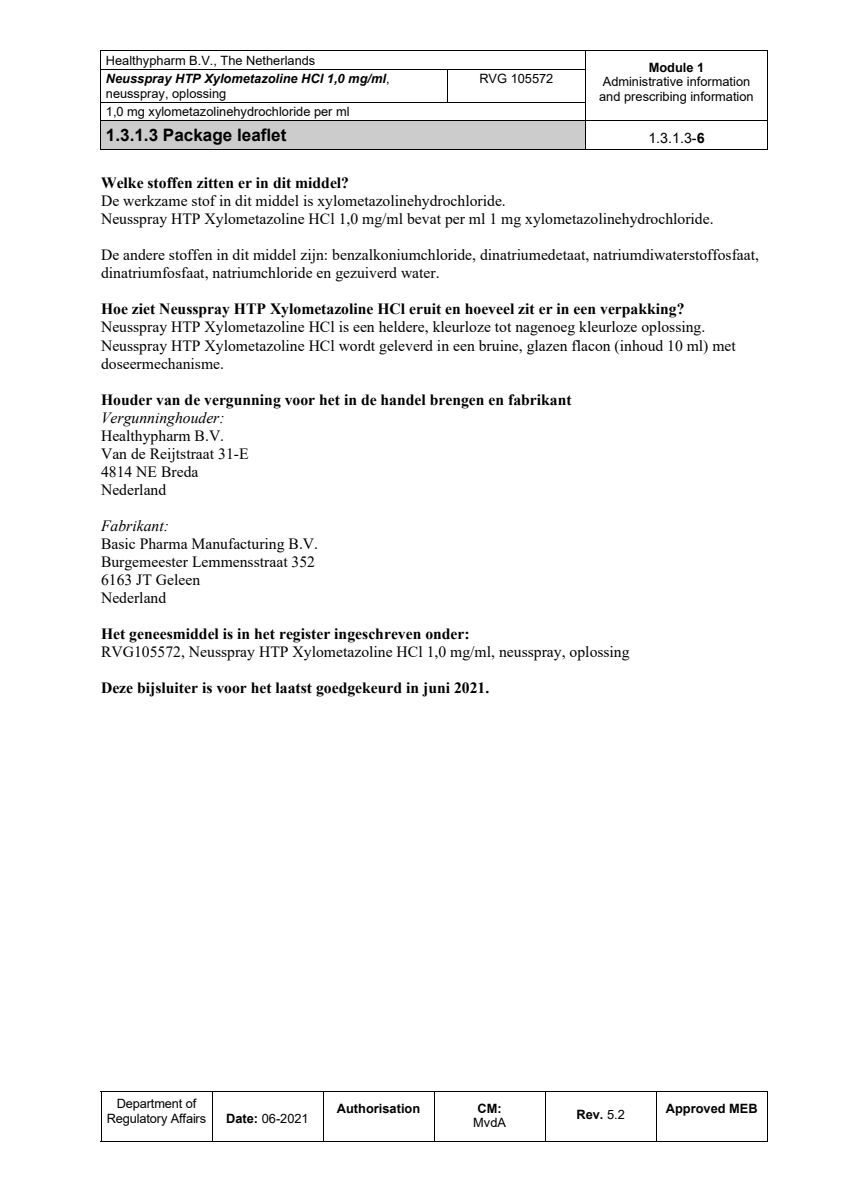 Xylometazoline Neusspray 1.0mg/ml afbeelding van document #6, leaflet