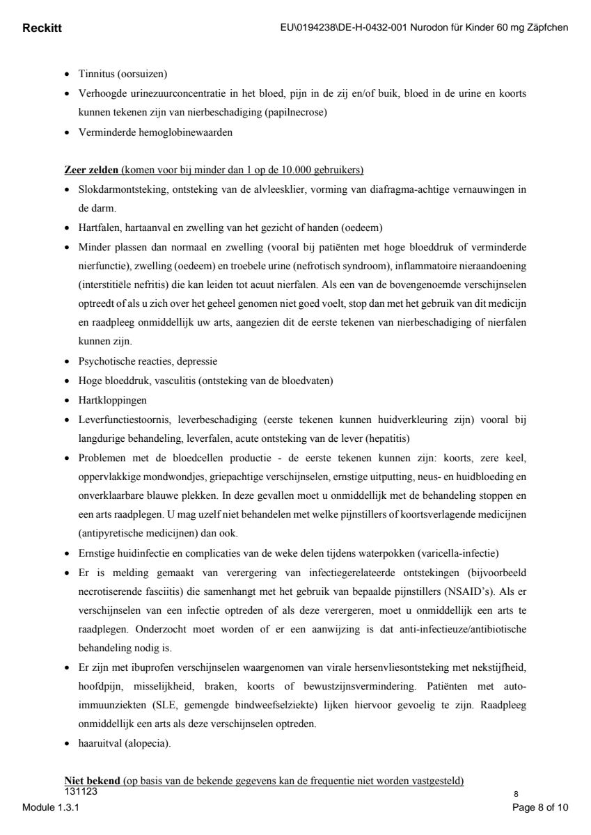 voor Kinderen Zetpil 60mg afbeelding van document #8, leaflet