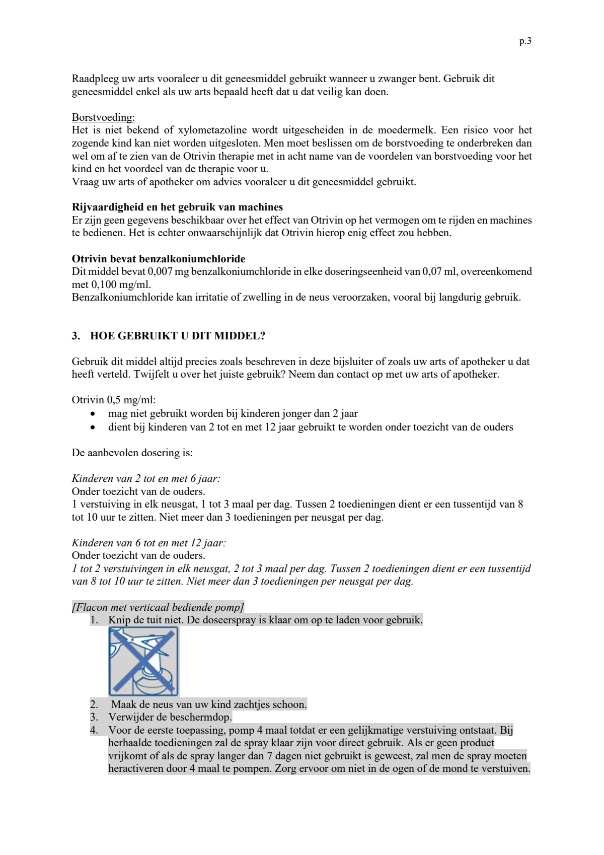 Xylometazoline HCI 0,5 mg/ml Kinder Neusspray bij een verstopte neus afbeelding van document #3, leaflet