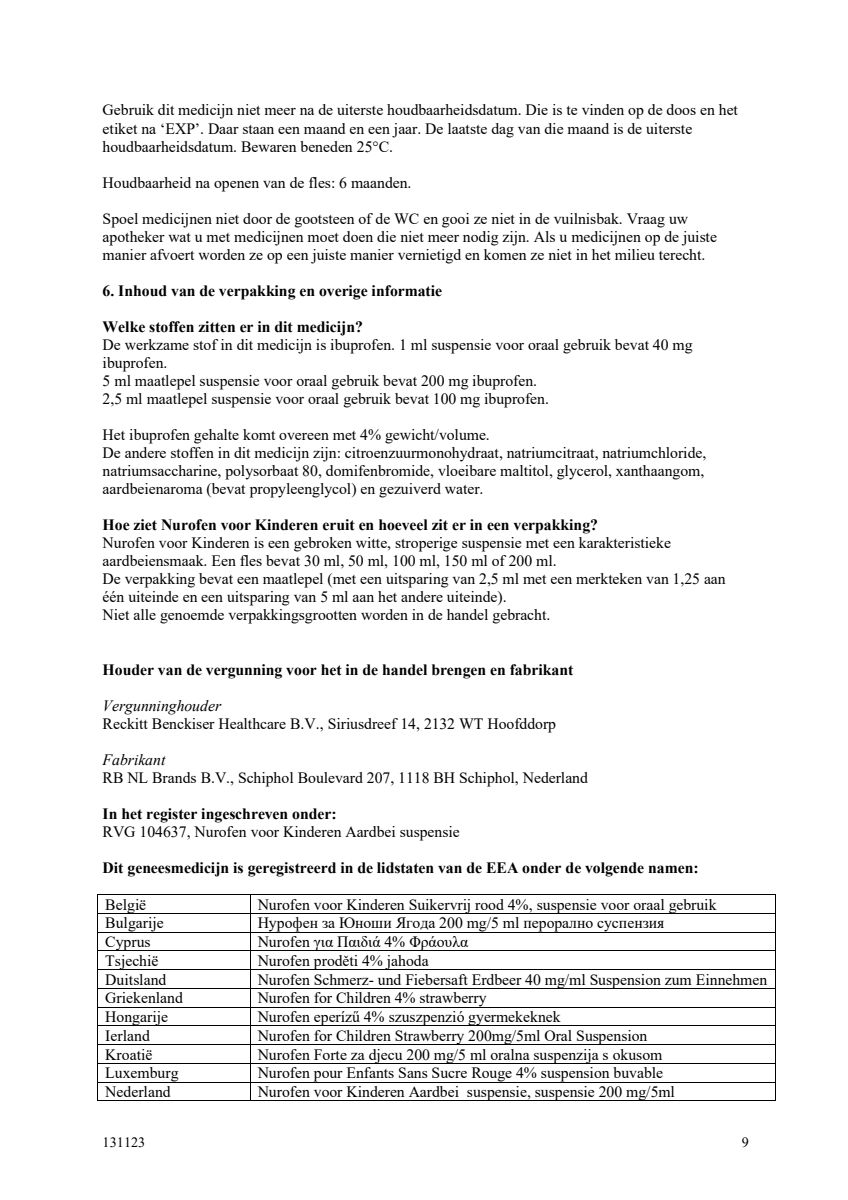 voor Kinderen Aardbei Suspensie afbeelding van document #9, leaflet