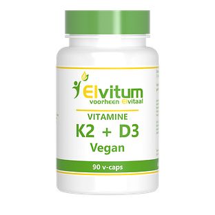 Elvitum Vitamine K2 D3 Vegicaps 90CP Elvitum Vitamine K2 D3 Vegicaps 90CP